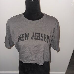PrettyLittleThing Gray 'New Jersey' Crop Top